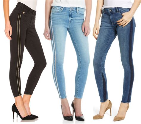 gucci inspired side stripe skinny jeans